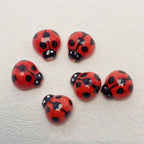 Colorful Ladybug Ceramic Beads 14mm Hand Painted Glazed 10pcs 5