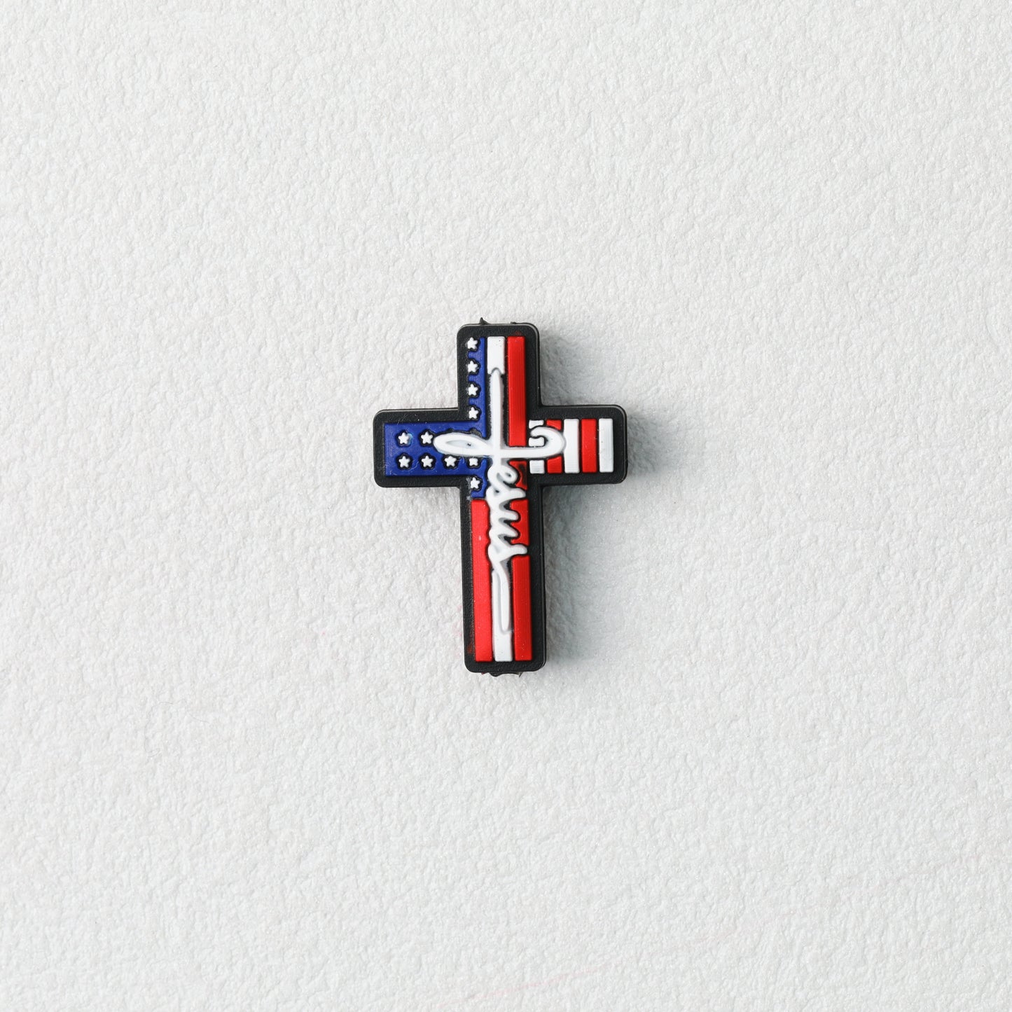 American Flag Cross Independence Day Silicone Focal Beads 20pcs 3