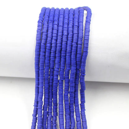 Flat Clay Beads 4mm Solid Color Polymer Disc 10strands 29