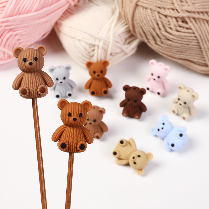 3D Cute Sweater Bear Silicone Focal Beads 20pcs 4