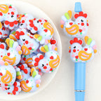 3D Easter Theme Colorful Chicken Silicone Focal Beads 20Pcs 