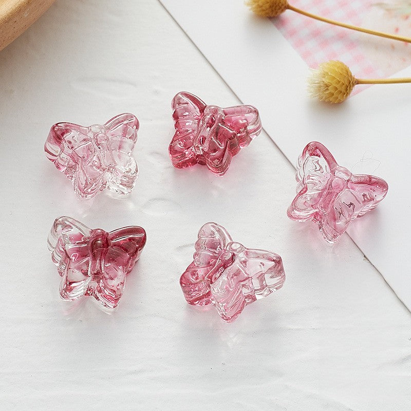 Czech Glass Beads Butterfly 13x10mm Glow In The Dark Pastel 10pcs 4