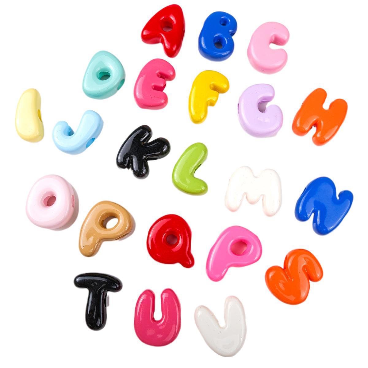 Colorful Acrylic Letter Beads 25x20mm for Jewelry Making 20pcs 4