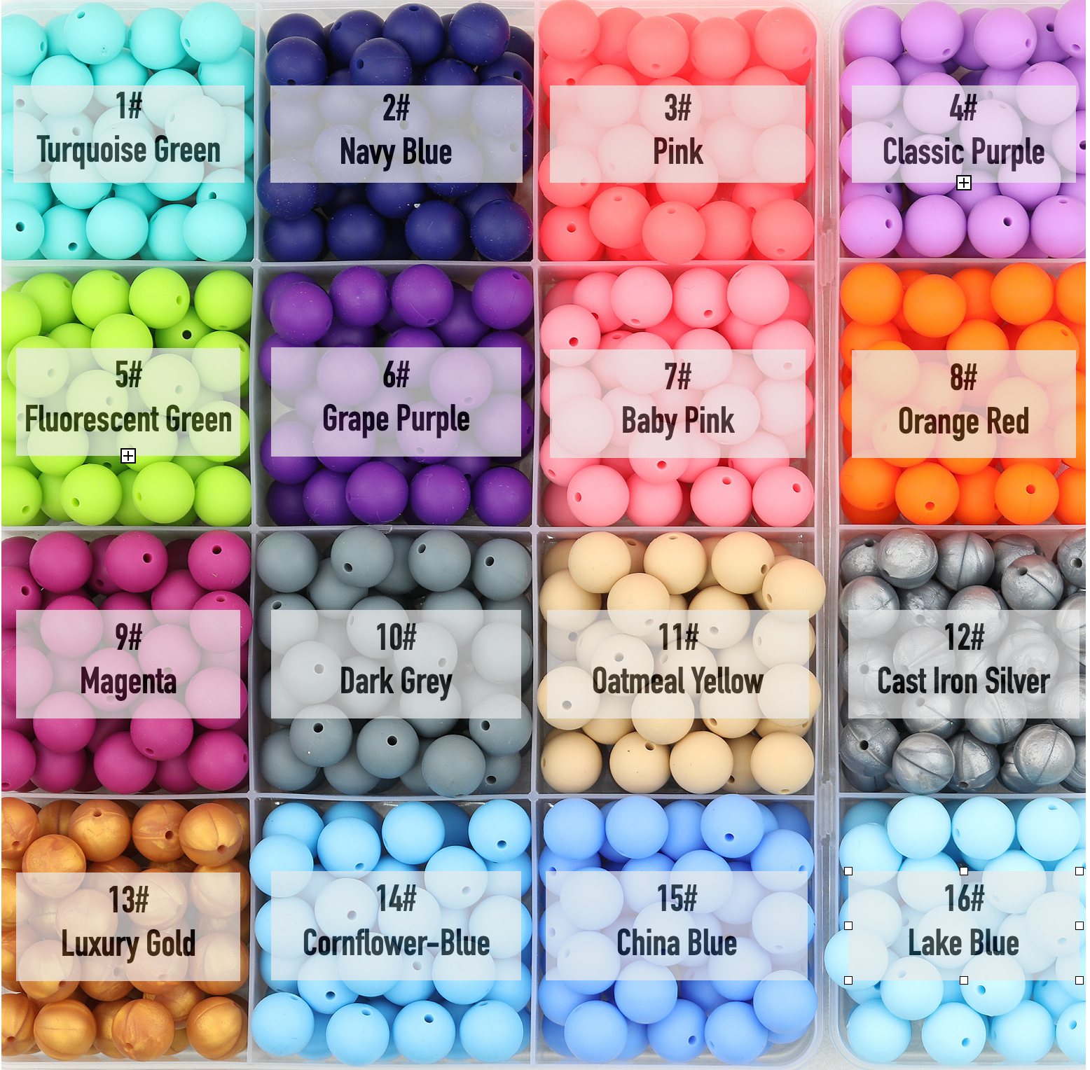 50pcs 15mm Solid Color Round Silicone Beads-32 Colors（1-32） 2