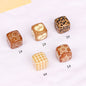 Square Acrylic Beads 14mm Leopard Puppy Pattern 10pcs 6