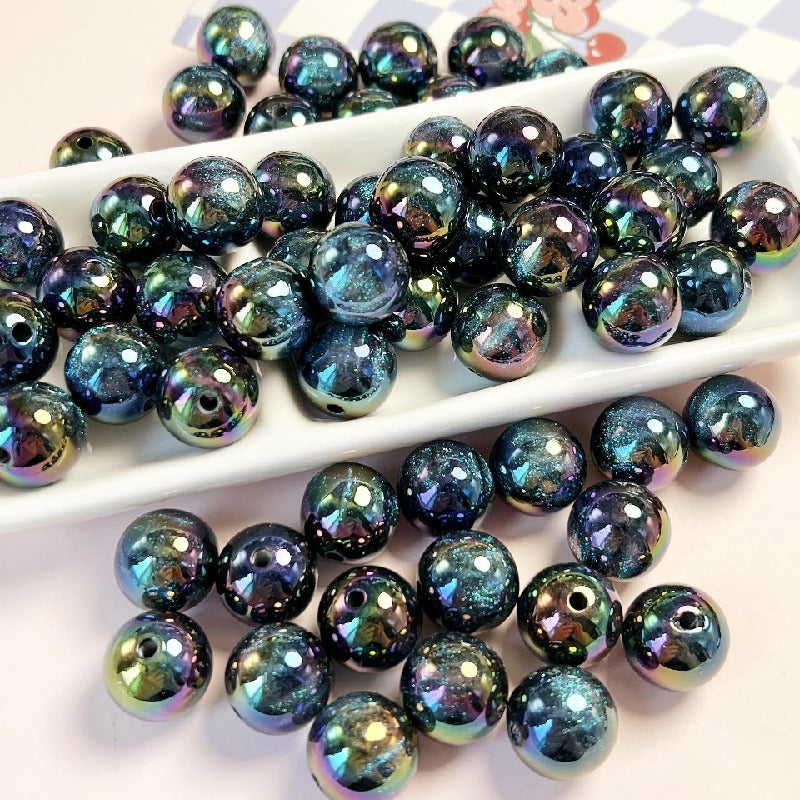 Brilliant Round Acrylic Beads 16mm Glossy Mixed Colors 10pcs 9