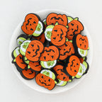 Halloween Pumpkin Baseball Cap Silicone Focal Beads 20pcs 2