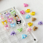 Dolphin and Birthday Bear Metal Beads 15 17mm Painted Alloy 10pcs