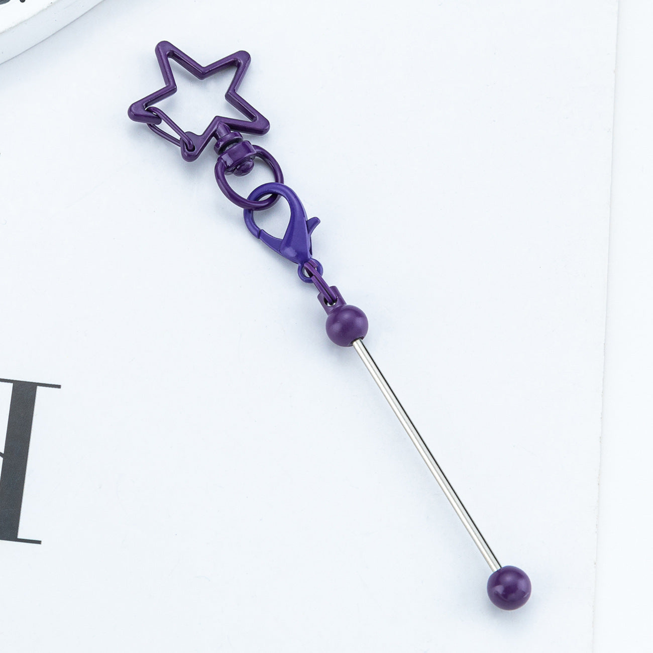 Beadable Metal Keychains Star-shaped