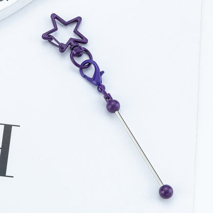 Beadable Metal Keychains Star-shaped