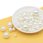 Pearl Acrylic Beads 3mm-16mm Creamy White Imitation 30pcs