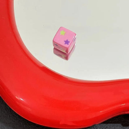 Star Printing Acrylic Square Beads 10mm Two-Color Glossy 20pcs 3