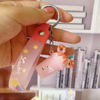 Silicone Ice Cream Cup Cartoon Food Keychain with Donut Ears 9