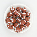 3D Cute Rugby Silicone Focal Beads 20Pcs  2
