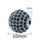 Fancy Zirconia Paved Brass Round Beads 6mm 8mm 10mm 30pcs 10