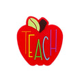 Silicone Focal Beads Apple TEACH Lettered Front Facing 20pcs 2