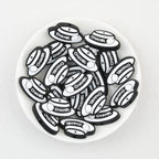  Orange White CC Top Hat Silicone Focal Beads 20Pcs 3