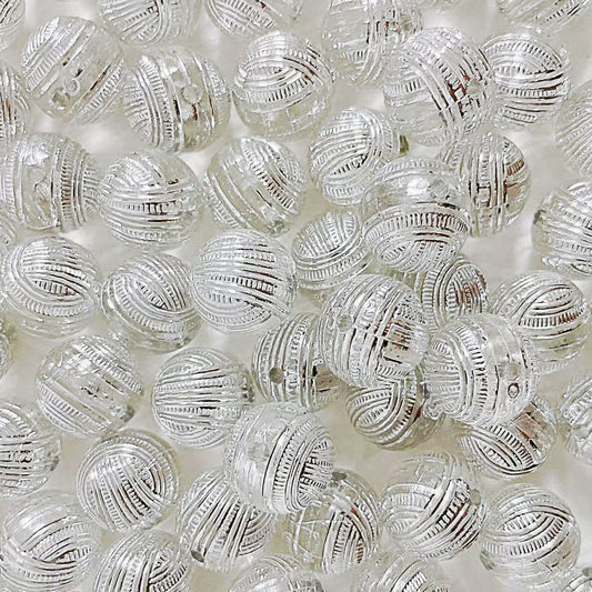 Silver Plating Yarn Ball Acrylic Beads 16mm Mixed Colors 20pcs 2