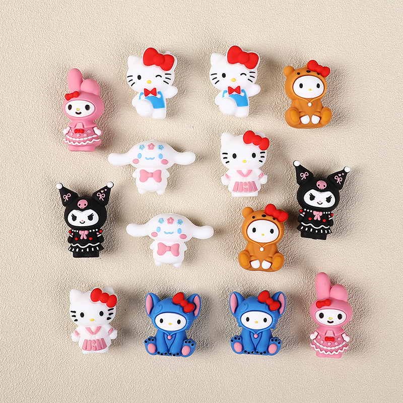 Silicone 3D Focal Beads Sanrio Characters Big Ear and Bow Details 20pcs 3