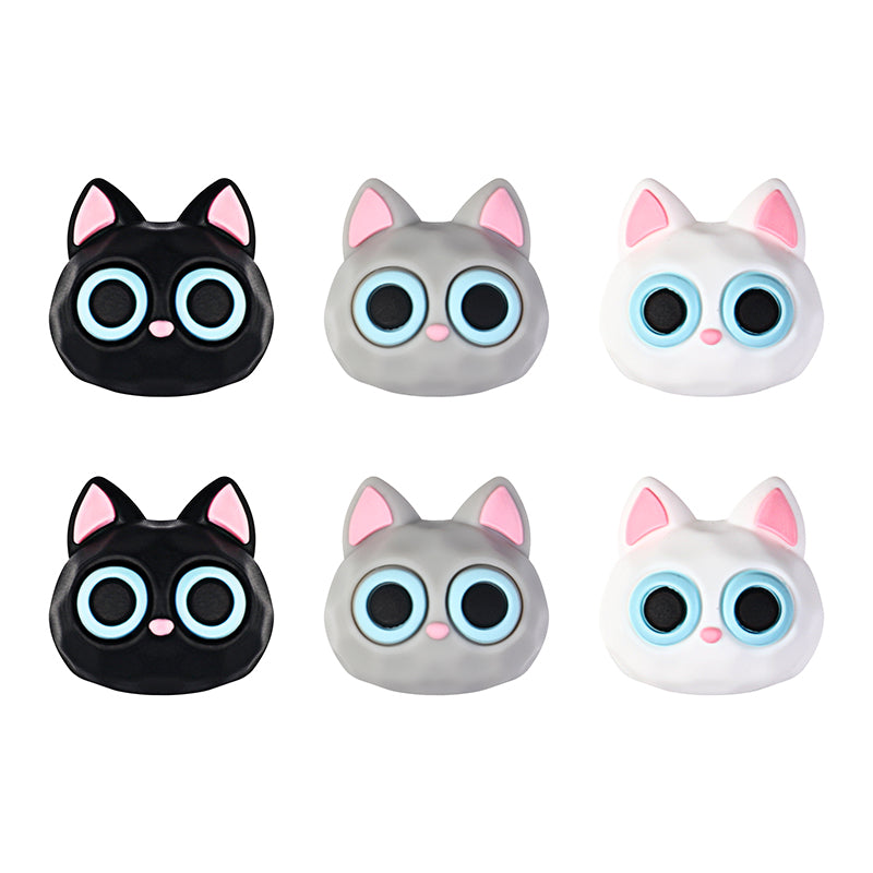  3D Large Eye Cat Heads Silicone Focal Beads 20Pcs 8