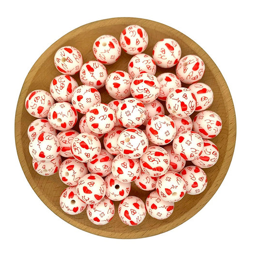 15mm Silicone Beads Medical Heart Beat Stethoscope Printed 50pcs