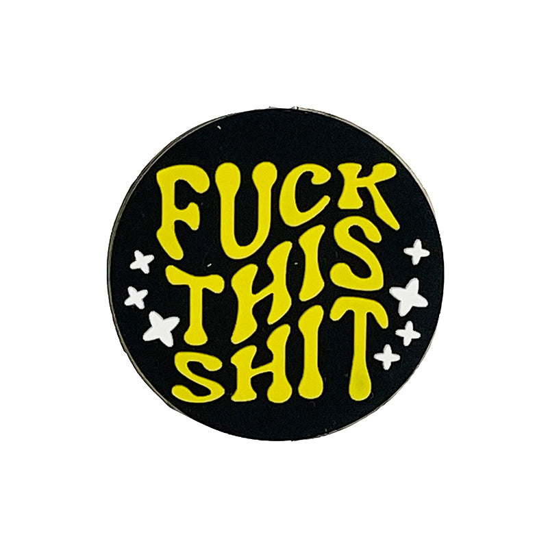 Silicone Focal Beads Fuck This Shit Retro Text with Stars 20pcs 3