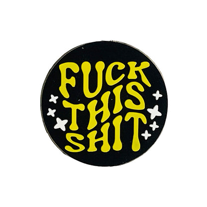 Silicone Focal Beads Fuck This Shit Retro Text with Stars 20pcs 3