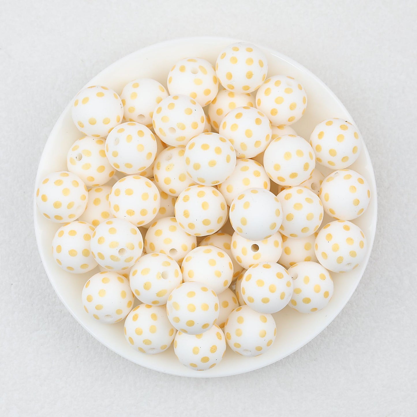 15mm Multicolor Patterned Printed Round Silicone Beads 50pcs - Honeycomb