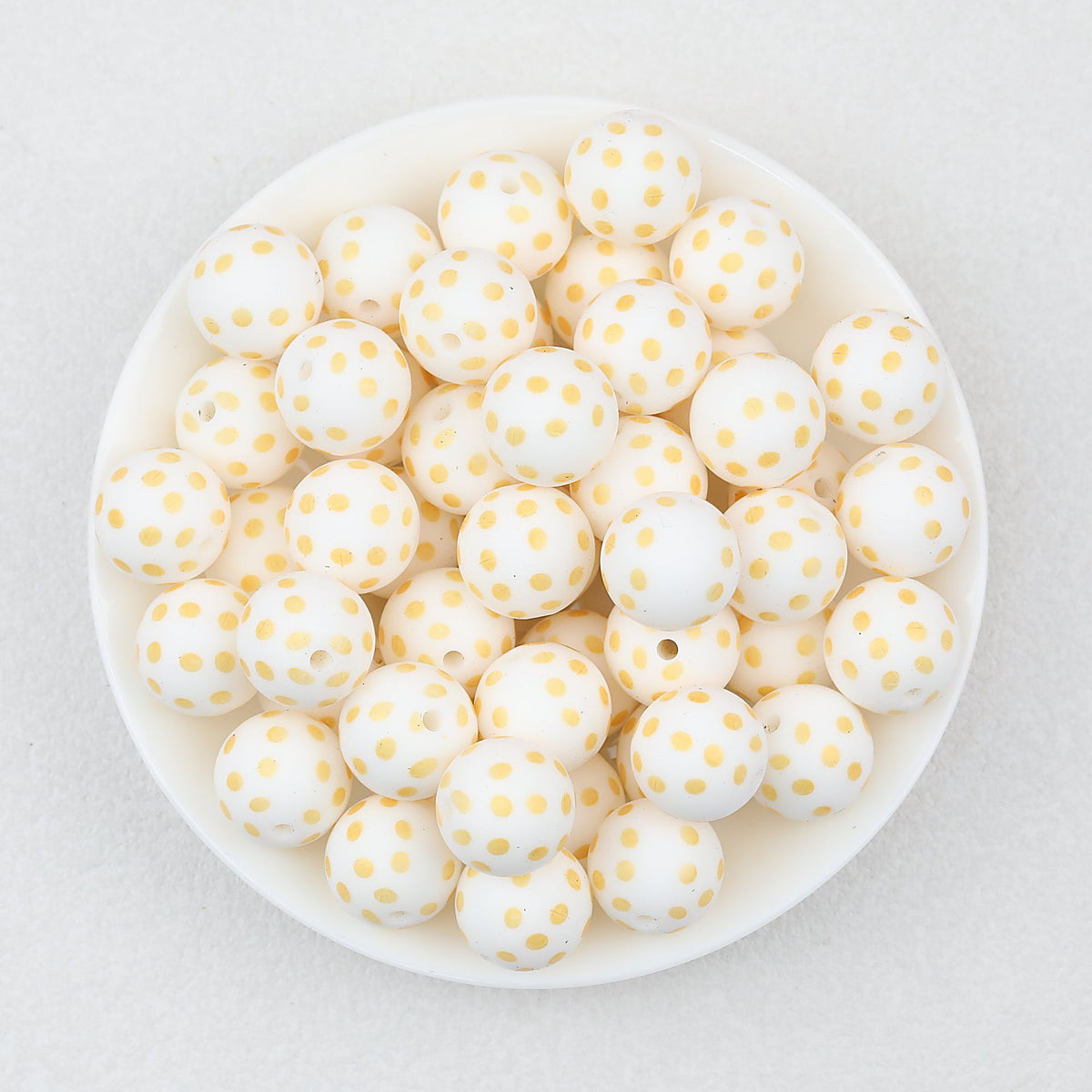 15mm Multicolor Patterned Printed Round Silicone Beads 50pcs - Honeycomb