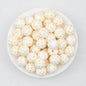 15mm Multicolor Patterned Printed Round Silicone Beads 50pcs - Honeycomb
