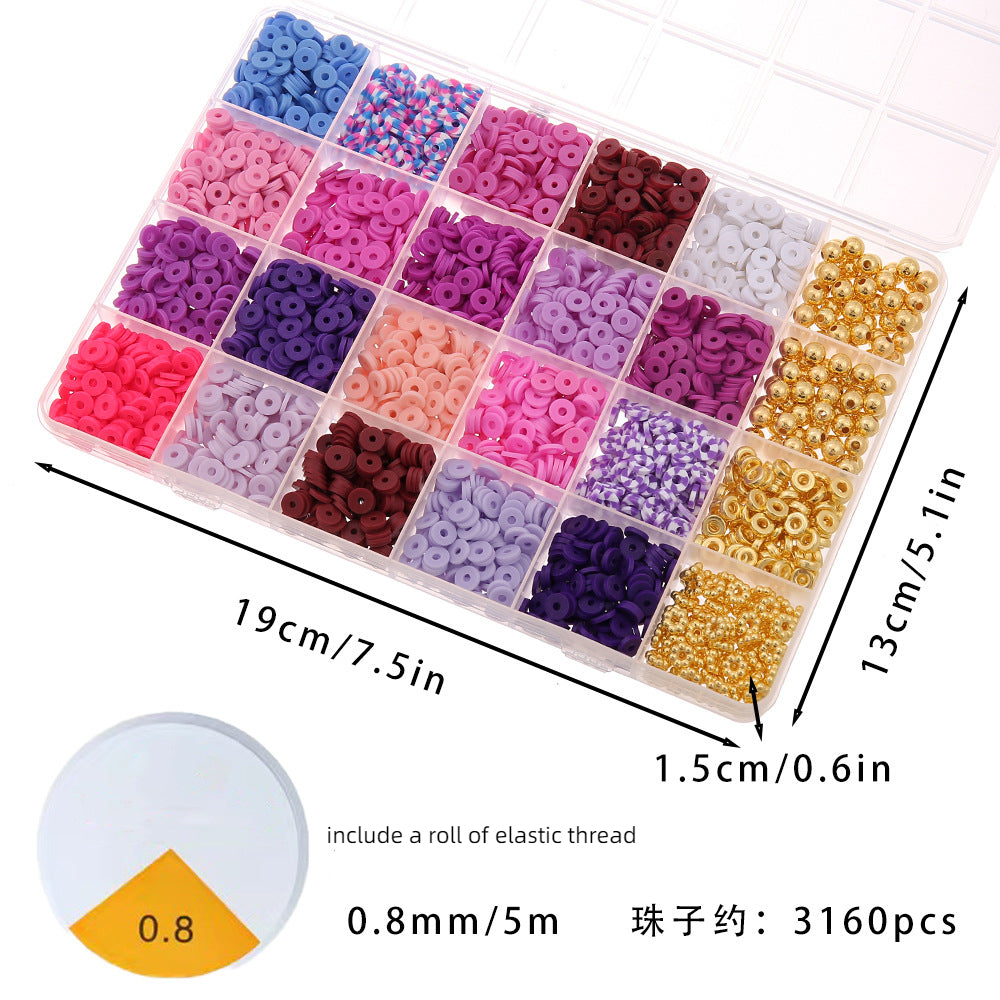 Heishi Clay Beads 6mm Polymer Colorful Matte Doughnut 1 Strand 8