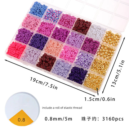 Heishi Clay Beads 6mm Polymer Colorful Matte Doughnut 1 Strand 8