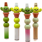 3D Cute Cactus Planter Silicone Focal Beads Green Shades 20pcs 5