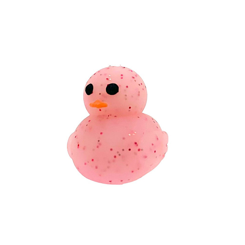 Silicone 3D Focal Beads Little Duck Vibrant Colors Glitter Speckled 6