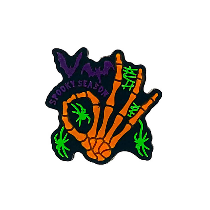 Silicone Focal Beads Spooky Season Skeleton Hand With Bat and Spider 20pcs 3