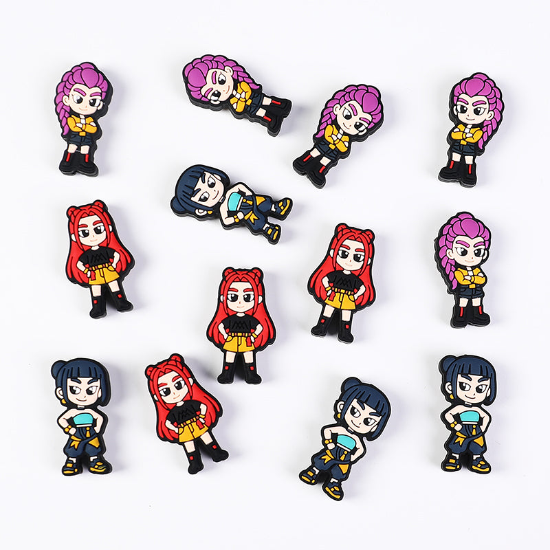 Silicone Focal Beads KPop Demon Hunters Standing Figure 20pcs 4
