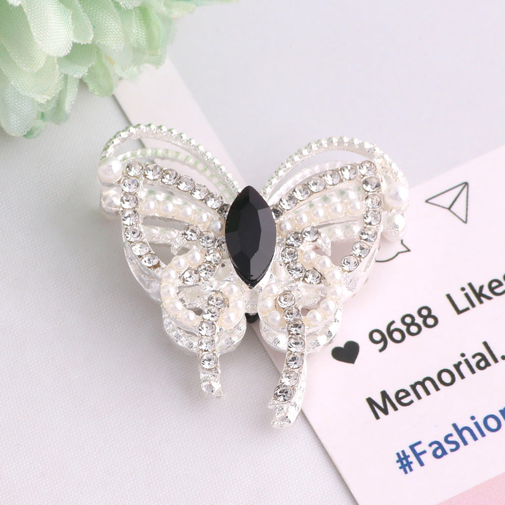Alloy Butterfly Rhinestone Beads 31x30x11mm 3pcs 7