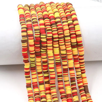 Flat Clay Beads 6mm Colorful Matte Polymer Spacer 10 Strands 46