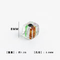 Dyed Core Square Glass Beads 8mm Transparent Color 10pcs 6