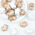 Cute Dog Acrylic Focal Beads 22mm 10pcs