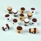 Silicone 3D Focal Beads Coffee Cup With Coffee Bean Detail 20pcs 7