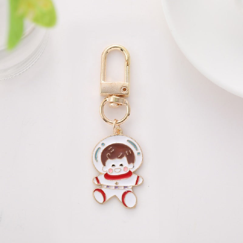 Enamel Astronaut Keychain Metal Zinc Alloy Space Theme Charm 12