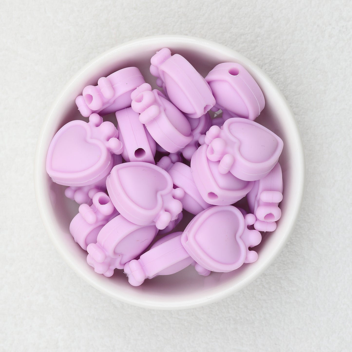 Colorful Heart Crown Silicone Focal Beads 20pcs 4