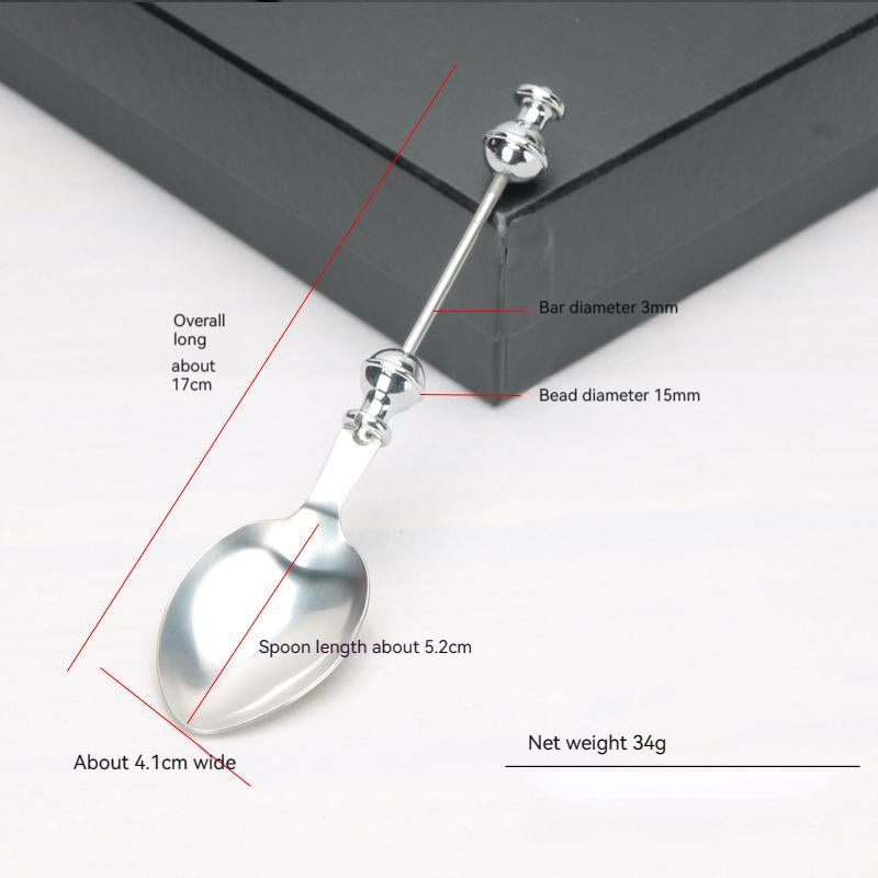 Beadable Spoon Stainless Steel Polished Finish Beadable Bar 8