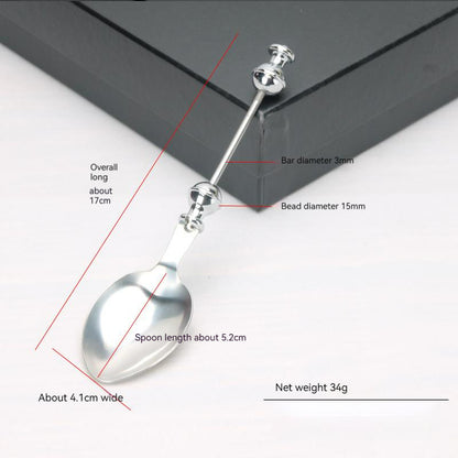 Beadable Spoon Stainless Steel Polished Finish Beadable Bar 8