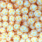 15mm Silicone Beads Red Yellow Butterfly Print 50pcs 2