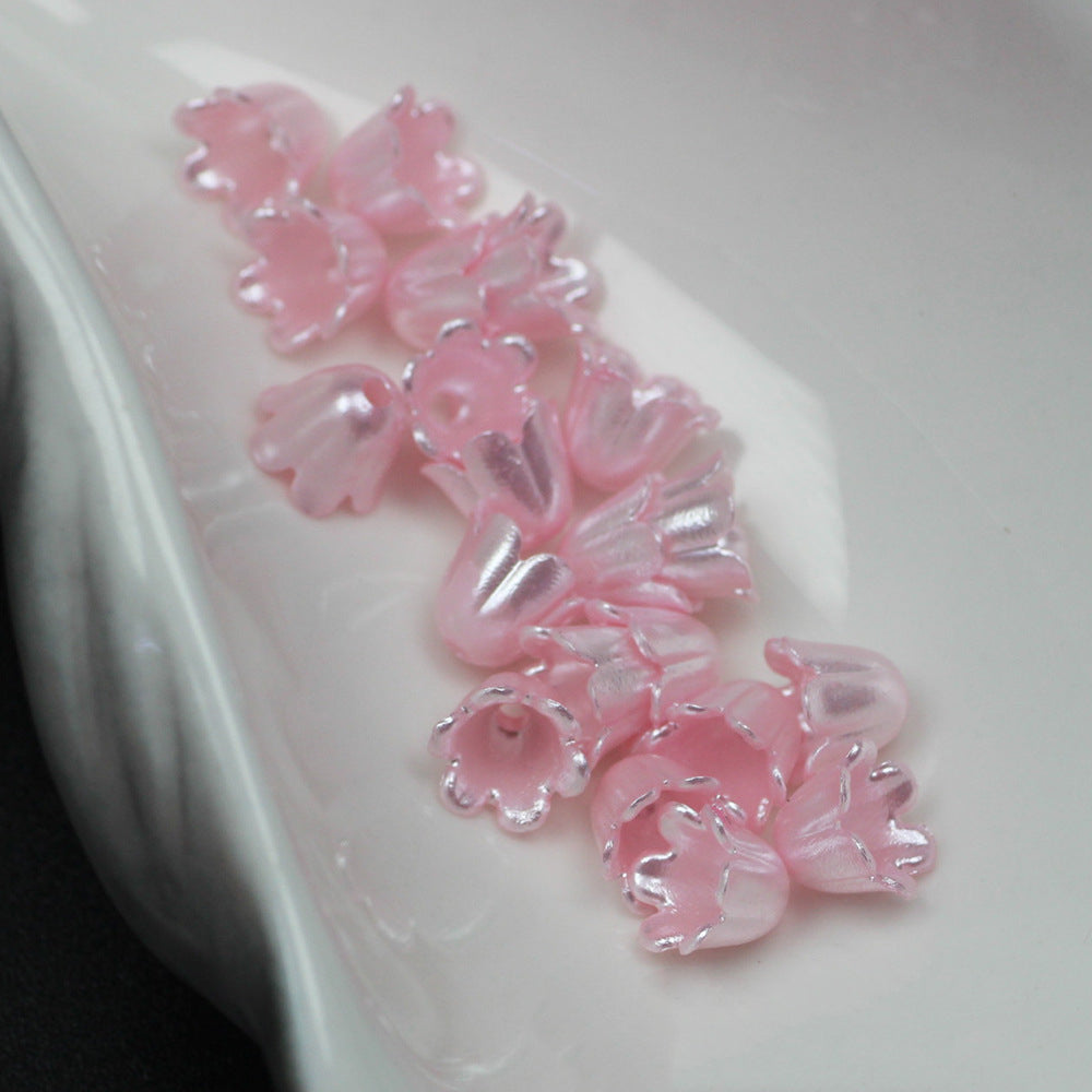 Pearl Small Bell Orchid Acrylic Beads 8*7mm Colored 100pcs 2