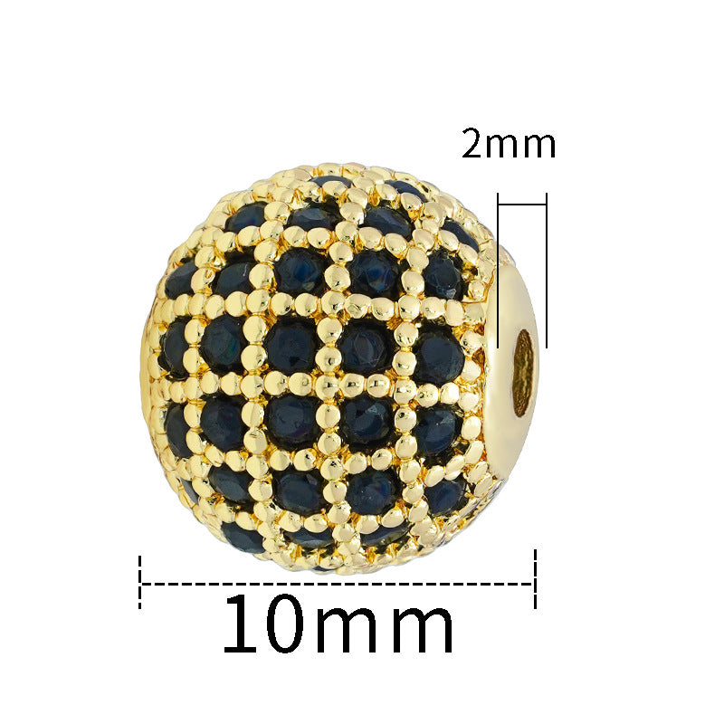 Fancy Zirconia Paved Brass Round Beads 6mm 8mm 10mm 30pcs 11
