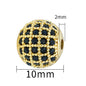 Fancy Zirconia Paved Brass Round Beads 6mm 8mm 10mm 30pcs 11