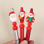 Silicone 3D Focal Beads Christmas Gingerbread Man Santa Claus Gift 20pcs 9